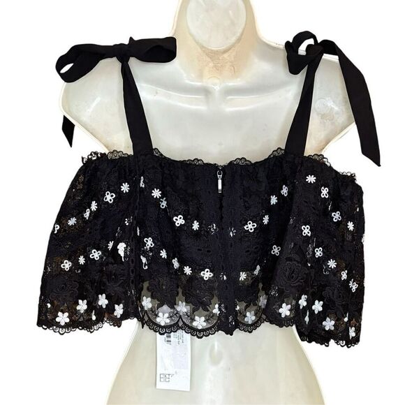 Saloni Jemi Pleated Crop Top, in Multicolor NWT Size 8 - Picture 9 of 11